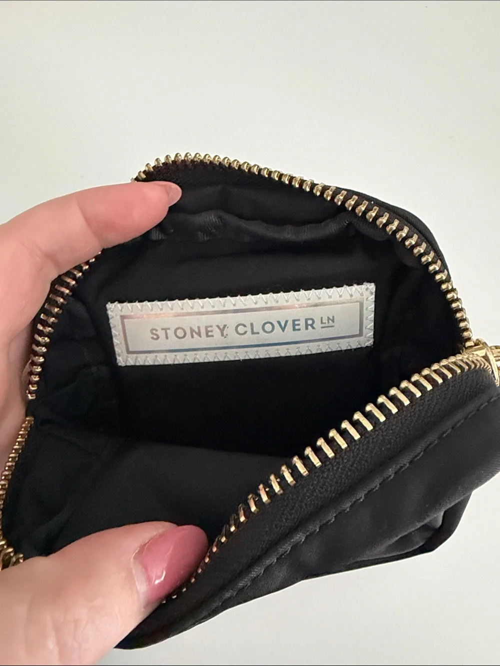 Stoney Clover Noir Pouch with Pearl 'C' Patch